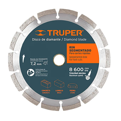 Disco diamantado rin segmentado cortes rapidos, Truper