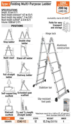 ESCALERA MULTIPOSICIÓN - 200KG TRUPER