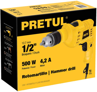 TALADRO PERCUTOR DE 500W PRETUL