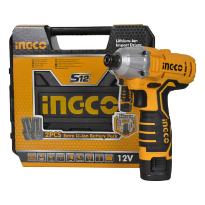Atornillador de impacto de 12V en maleta - Ingco