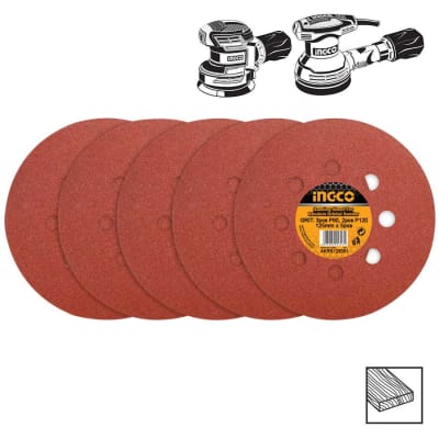 LIJA DISCO VELCRO 125MM CAJA 5 PZAS P/ ROTORBITAL
