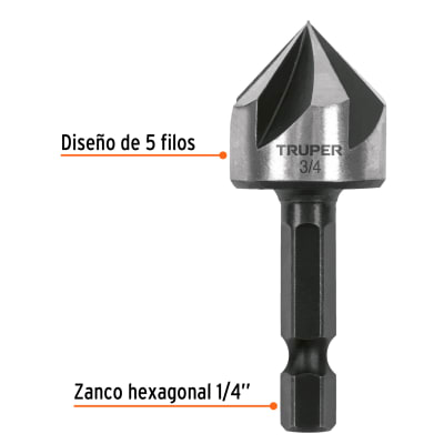 Avellanador HSS cambio rápido 3/4