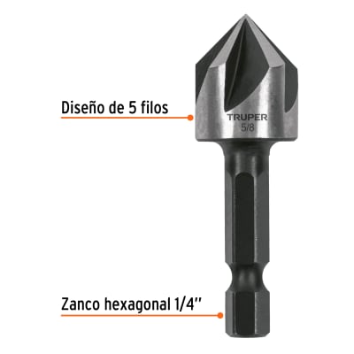 Avellanador HSS cambio rápido 5/8
