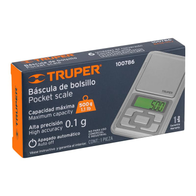 Báscula electrónica de bolsillo 500 g, Truper