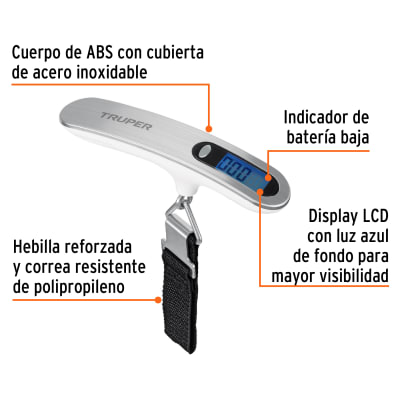 Báscula electrónica para equipaje, de pilas, 50 kg