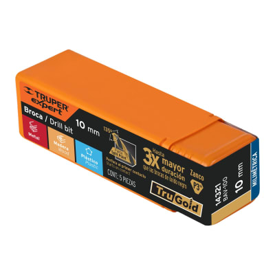Broca HSS 10.0 mm Trugold para metal(Unidad de Venta 5 Pieza)