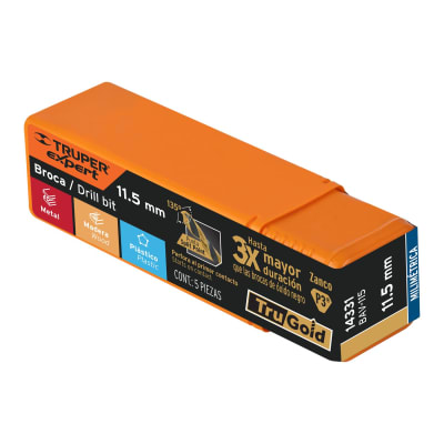 Broca HSS 11.5 mm Trugold para metal(Unidad de Venta 5 Pieza)