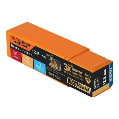 Broca HSS 12.5 mm Trugold para metal(Unidad de Venta 5 Pieza)