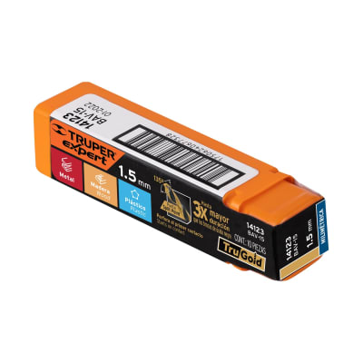 Broca HSS 1.5 mm Trugold para metal(Unidad de Venta 10 Pieza)