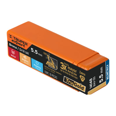 Broca HSS 5.5 mm Trugold para metal(Unidad de Venta 10 Pieza)