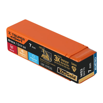 Broca HSS 7.0 mm Trugold para metal(Unidad de Venta 10 Pieza)