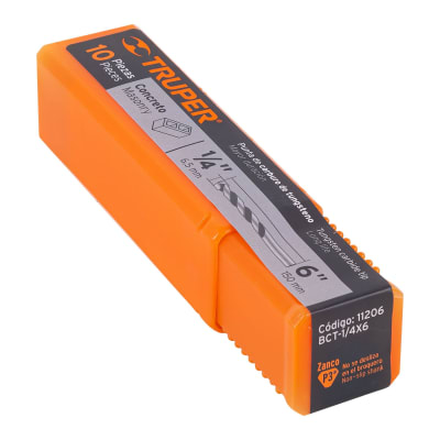 Broca para concreto de 1/4 x 6