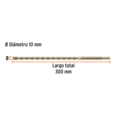 Broca para concreto 10 x 300 mm(Unidad de Venta 10 Pieza)