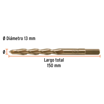 Broca para concreto 13 x 150 mm