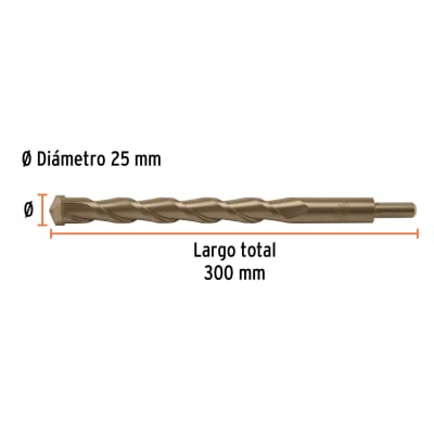 Broca para concreto 25 x 300 mm