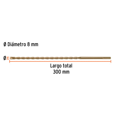 Broca para concreto 8 x 300 mm(Unidad de Venta 10 Pieza)