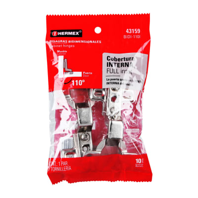 Bolsa c/2 bisagras bidimensionales de 110° cobertura interna