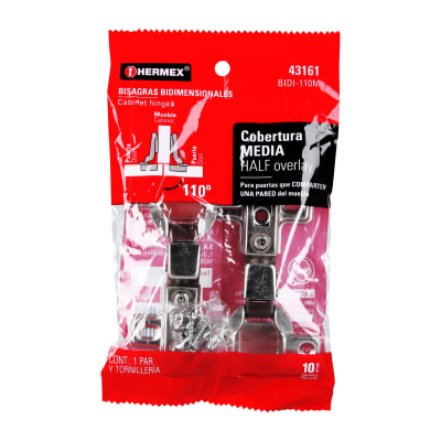 Bolsa c/2 bisagras bidimensionales de 110° cobertura media