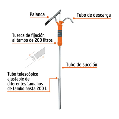 Bomba extractora de aceites con palanca