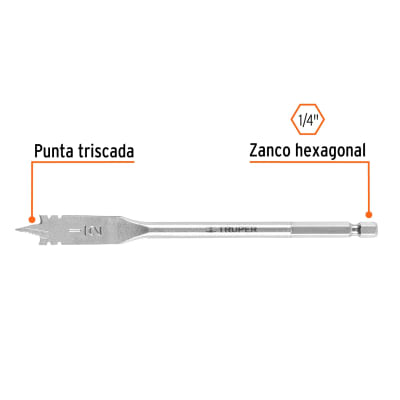 Broca plana de manita  para madera TRUPER