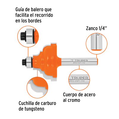 Broca para router, española, 1-1/4