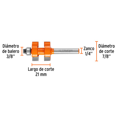 Juego de machimbrador, 7/8