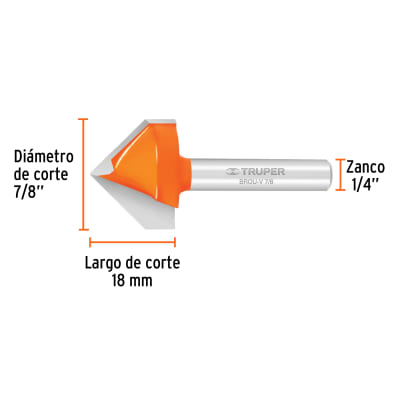 Broca para router, corte en 