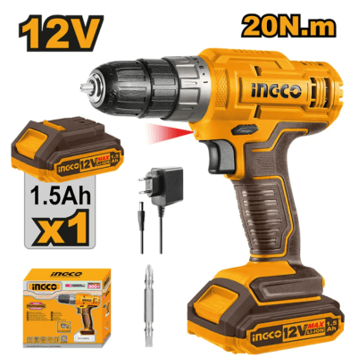 TALADO ATORNILLADOR INALANBRICO 12V COM BATERIA 1.5A