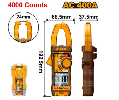 Pinza amperimétrica digital AC 400A 4000COUNTS