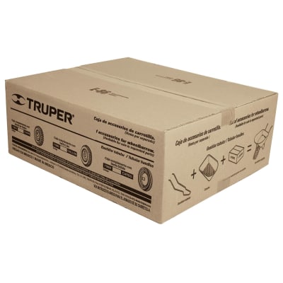 Caja con llanta y accesorios para carretilla, Truper