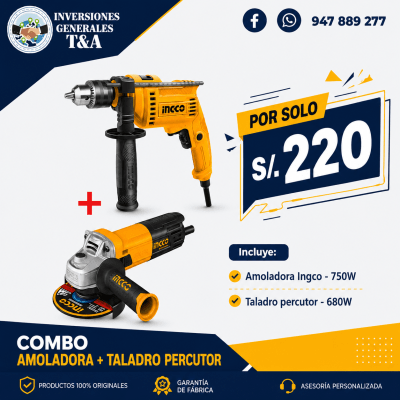 Combo amoladora + taladro