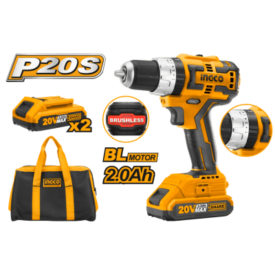 Taladro Percutor Brushless de 20V Ingco