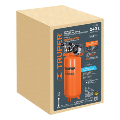 Compresora de banda vertical de 240 litros Truper