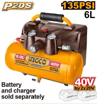 Compresor de aire inalámbrico 40V 6L