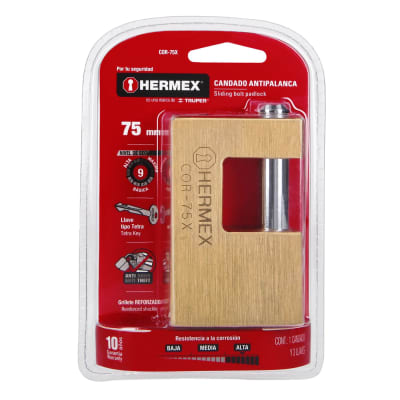 Candado antipalanca alta seguridad, Hermex