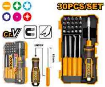 SET DE DESTORNILLADORES Y PUNTAS INTERCAMBIABLES /30PCS
