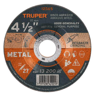 Discos para desbaste de metal, alta durabilidad