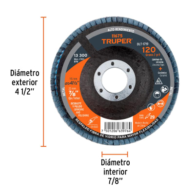 Discos laminados, alto rendimiento, diámetro 4 1/2