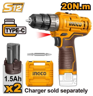 TALADRO INALAMBRICO 12V 20N.m +2BAT