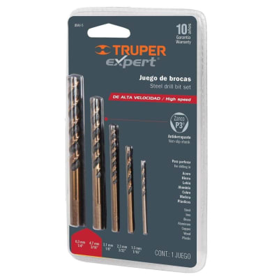 Juego de 5 brocas para metal Truper