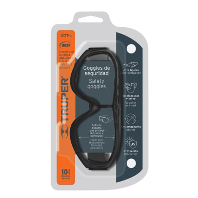 Goggles de seguridad ultra ligeros, antiempaño, Truper