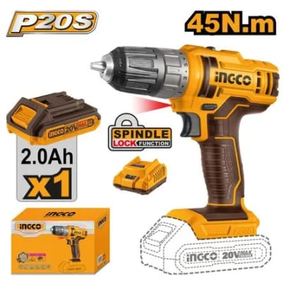 Taladro inalámbrico 20V+CARGADOR +BATERIA2.0Ah ACC15+1