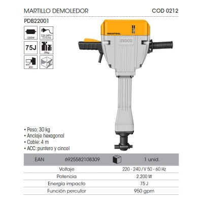 DEMOLEDOR DE 30KG INGCO