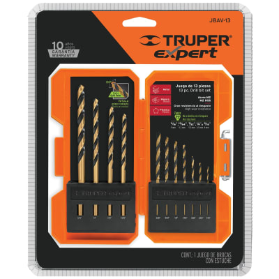 Juego de 13 brocas para metal Truper