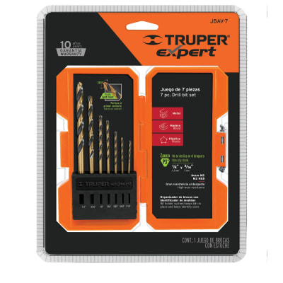 Juego de 7 brocas para metal Truper