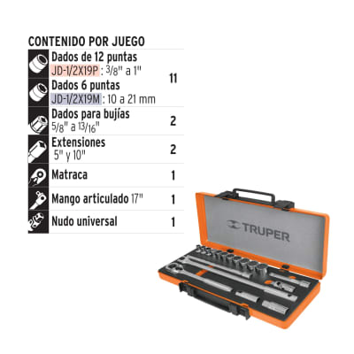 Juego de 18 piezas, Truper