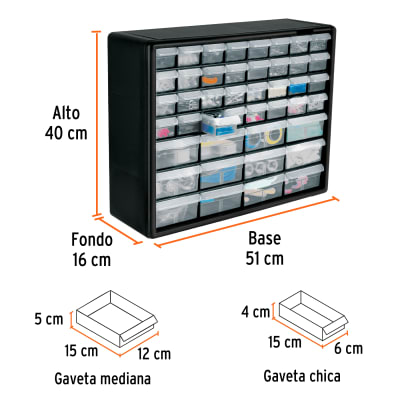 Organizador con 44 gavetas
