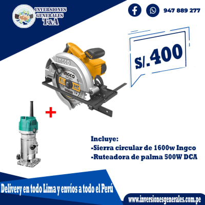 Combo sierra circular y ruteadora de palma