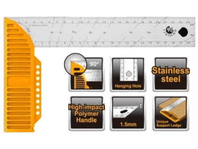Ángulo de 90 grados L Cuadrado Regla 300mm(12