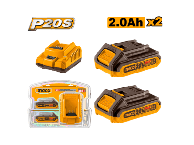 SET 2 BATERIA 20V 2.0Ah + 1 CARGADOR